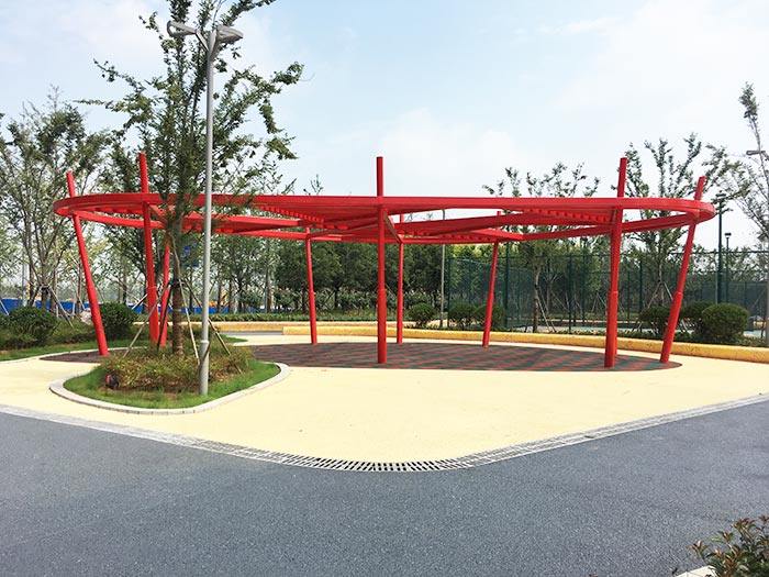 园博园透水胶粘石案例